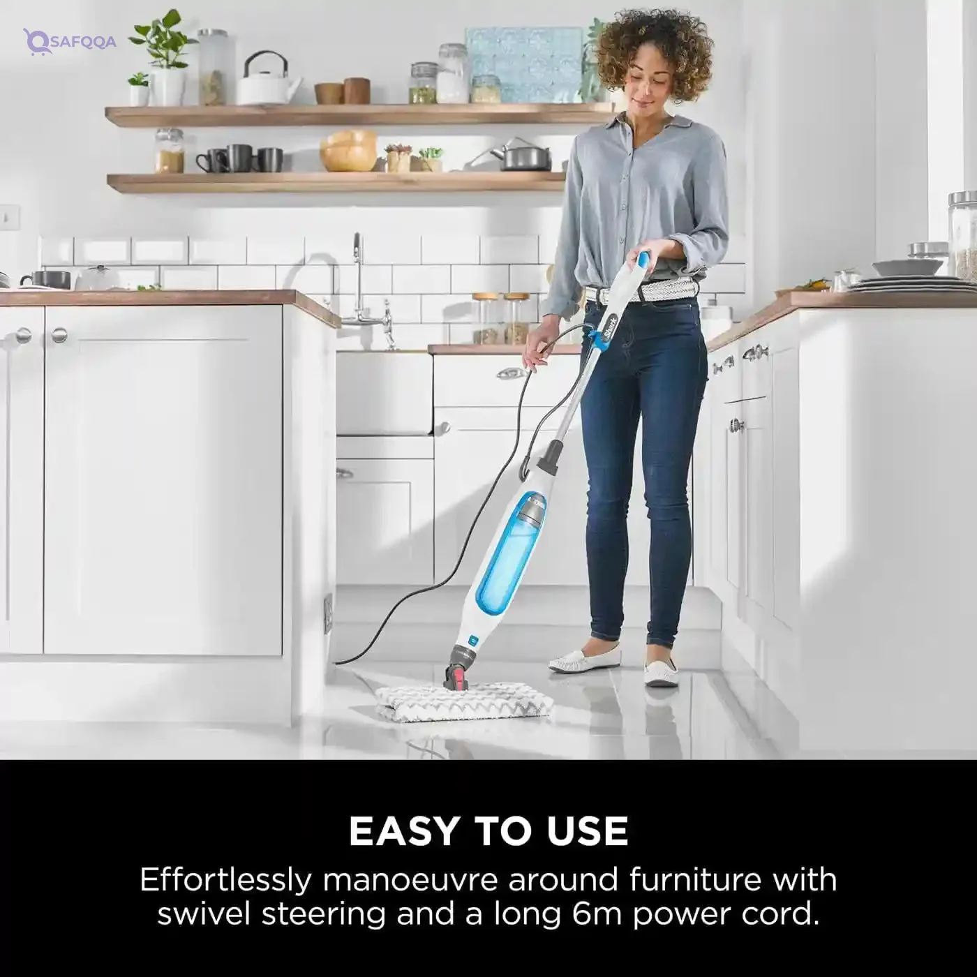 Shark S6001UK Steam Mop with 8m Cord – White & Blue