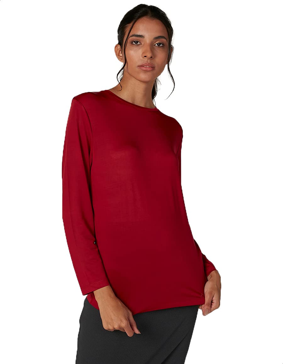Splash Women's Round Neck Long Sleeve T-Shirt Comfortable Stylish Everyday Wear