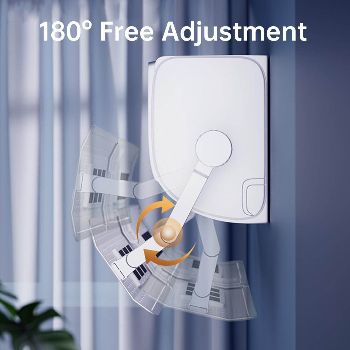 ECVV Retractable AC Air Flow Deflector 57.5–105cm 180° Adjustable White
