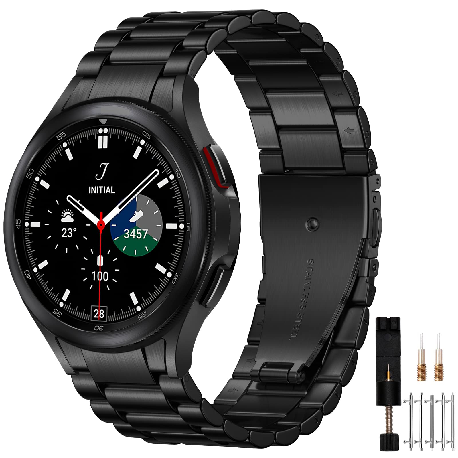 Mastten Samsung Galaxy Watch Metal Band for Men & Women Premium Stainless Steel Replacement Strap