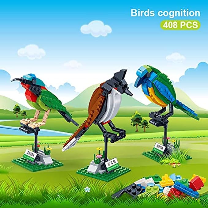 BanBao 5123 Building Blocks 3 Birds Set with Animal Cognition Bricks and Stickers