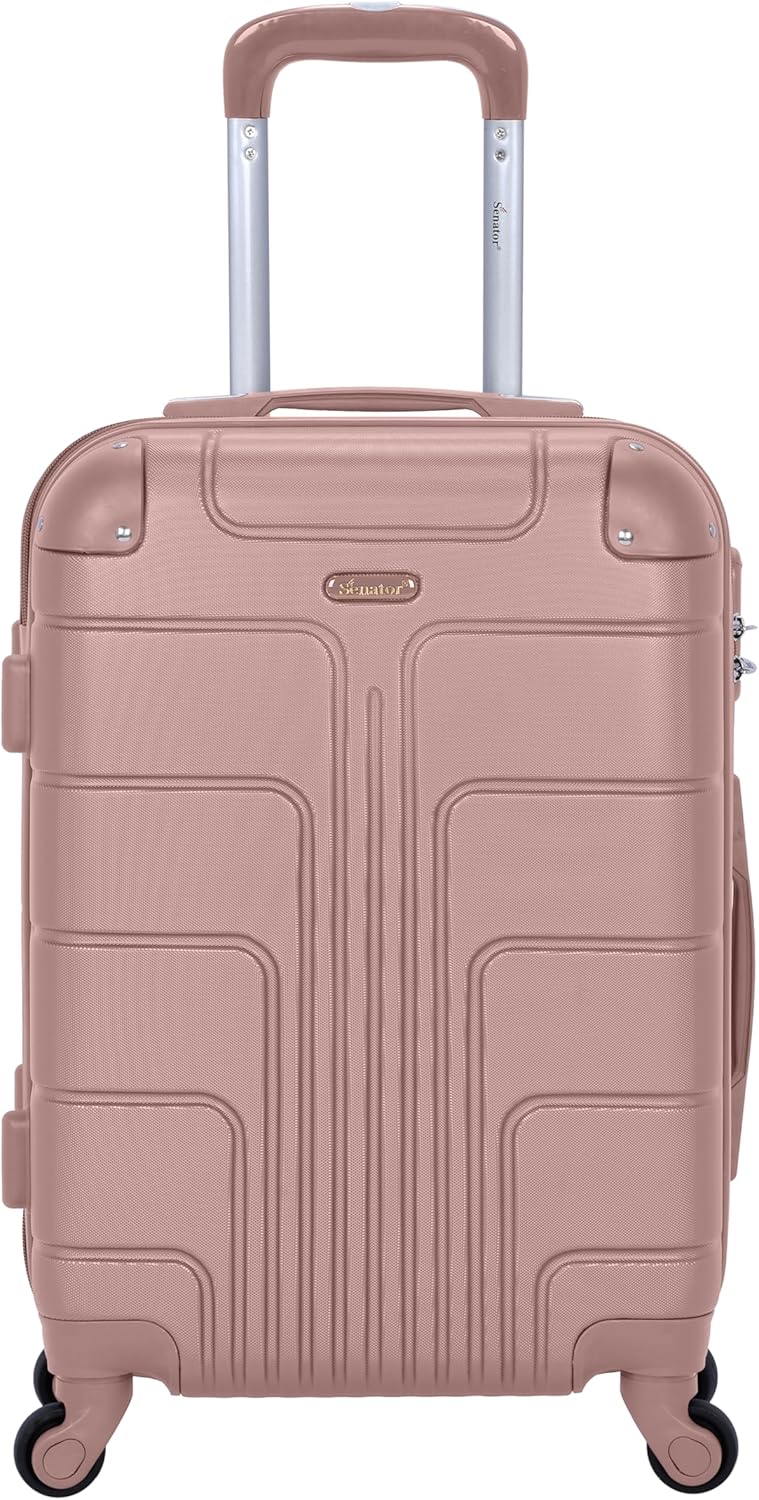 Senator A1012 32-Inch Checked Luggage ABS Hard Shell Spinner Rose Gold - Scratches
