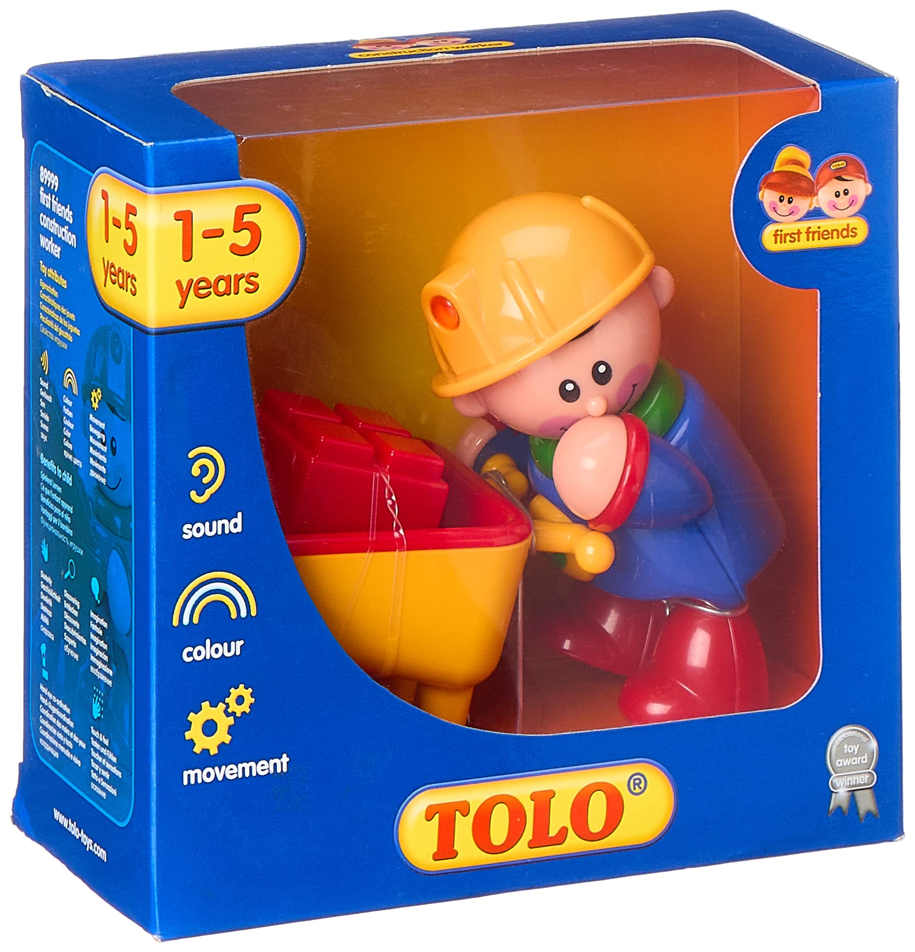Tolo First Friends Construction Worker with Wheelbarrow – Educational Toy for Motor Skills