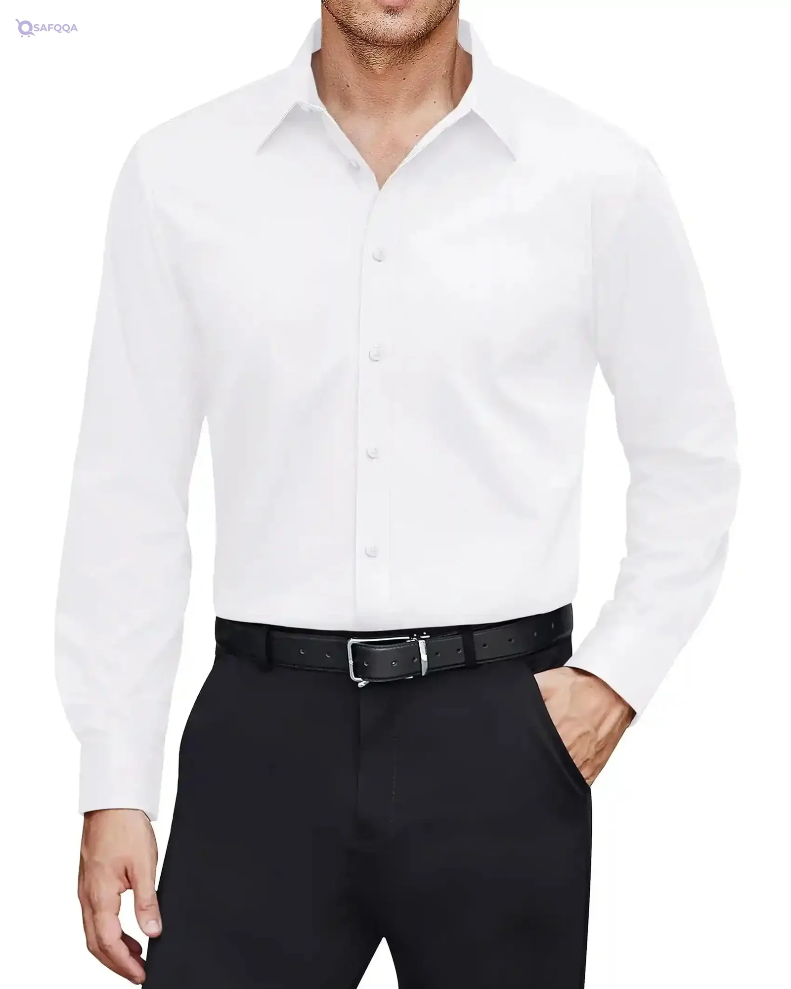 J.VER Men Shirt Comfortable Fit Daily Wear White