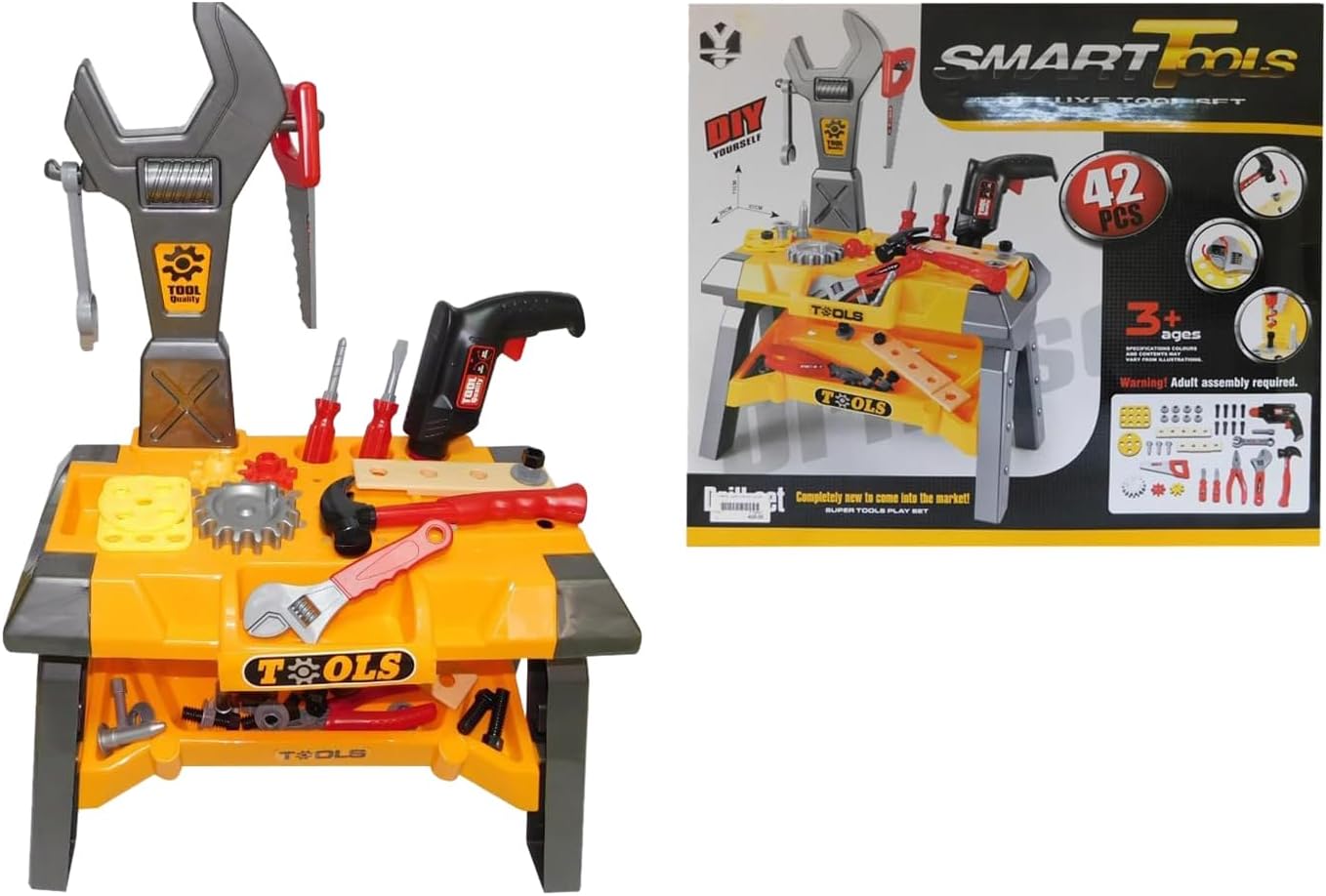 Carpenter Tool Set with Drill and Stand – 42 Pieces