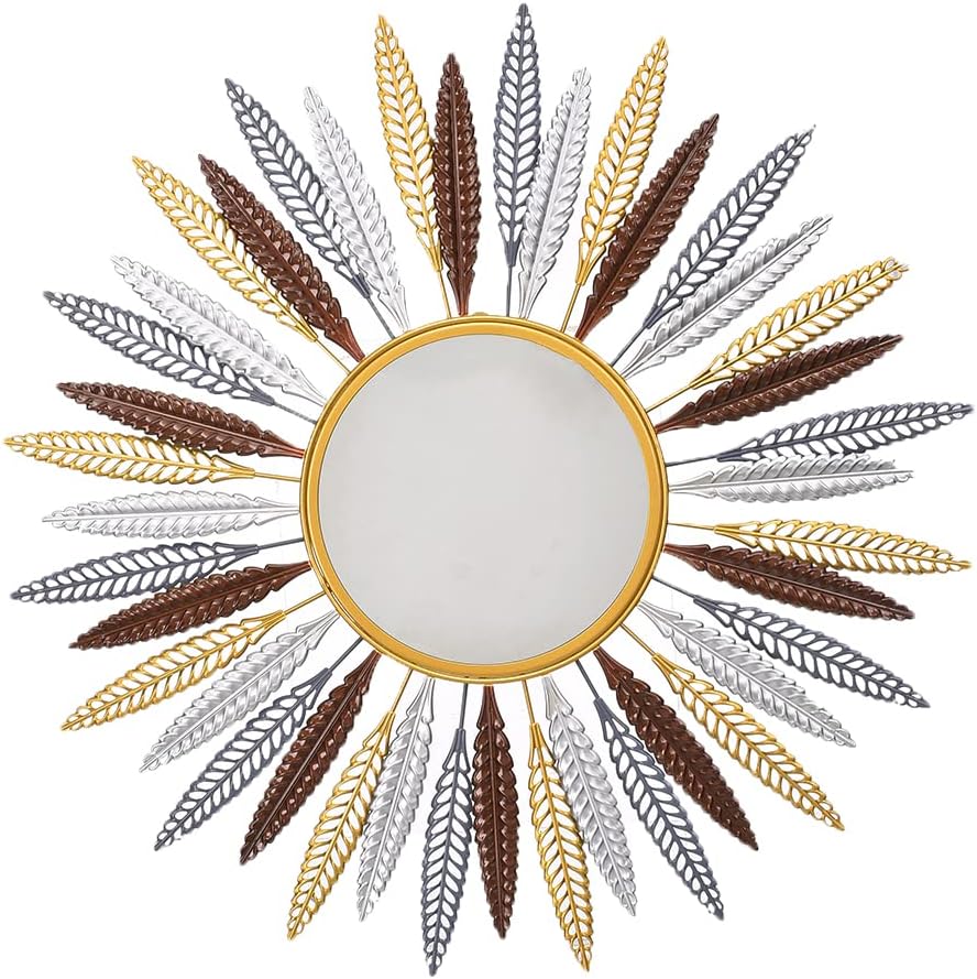 Diamond Mirrors Golden Circular Metal Frame