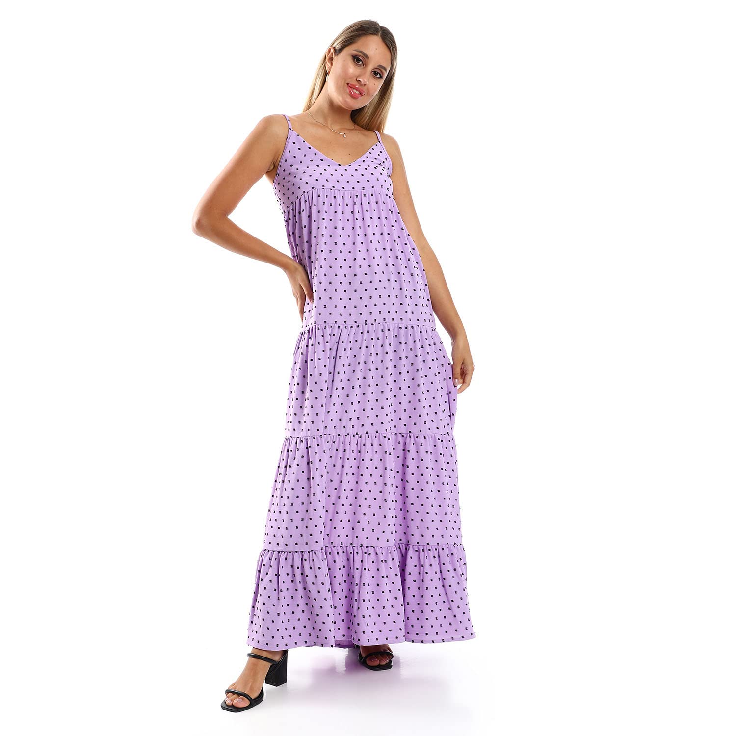 Jamila Women Spaghetti Sleeves Tiered Dress – Stylish & Comfortable Everyday Dress