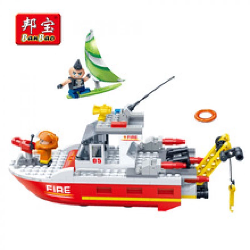 BanBao Fire Series Rescue Boat Building Set – 295 Pieces