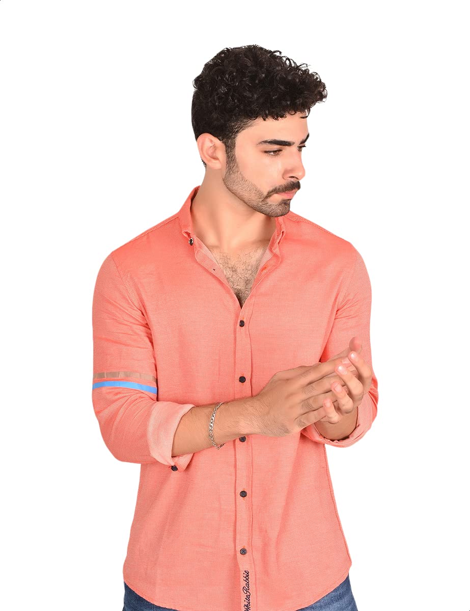 White Rabbit Men Shirt Casual Stylish Comfortable Everyday Wear