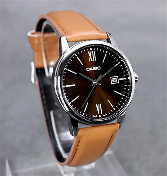 Casio Men's Watch Brown Dial Brown Band Analog Classic Design