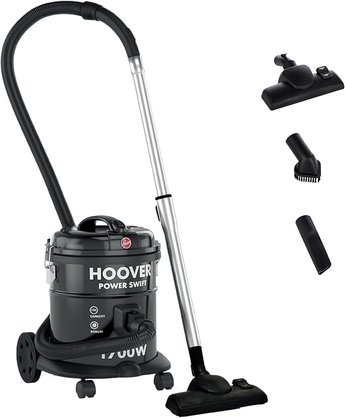 Hoover 15L Drum Vacuum Cleaner 1700W HT85-T0-ME Black - With Scratches