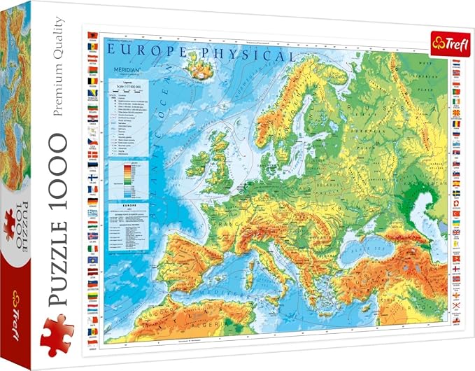 Trefl Europe Map Jigsaw Puzzle 1000 Pieces – Educational and Fun Brain Game