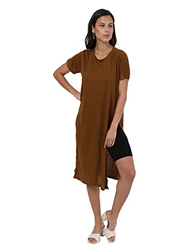 Jamila Long Cotton Dress with Round Neck – Stylish & Comfortable Everyday Wear