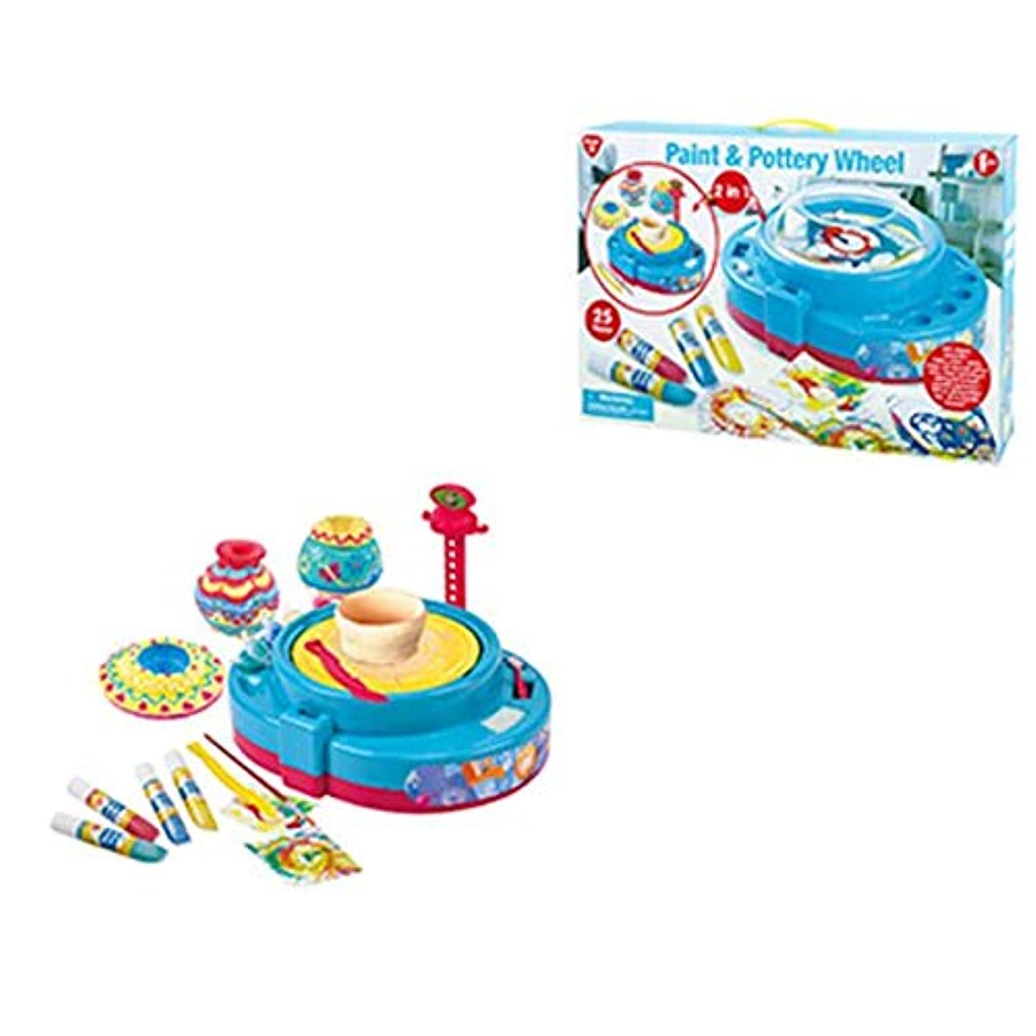 Playgo 2-in-1 Paint & Pottery Wheel for Kids – Creative Art Set