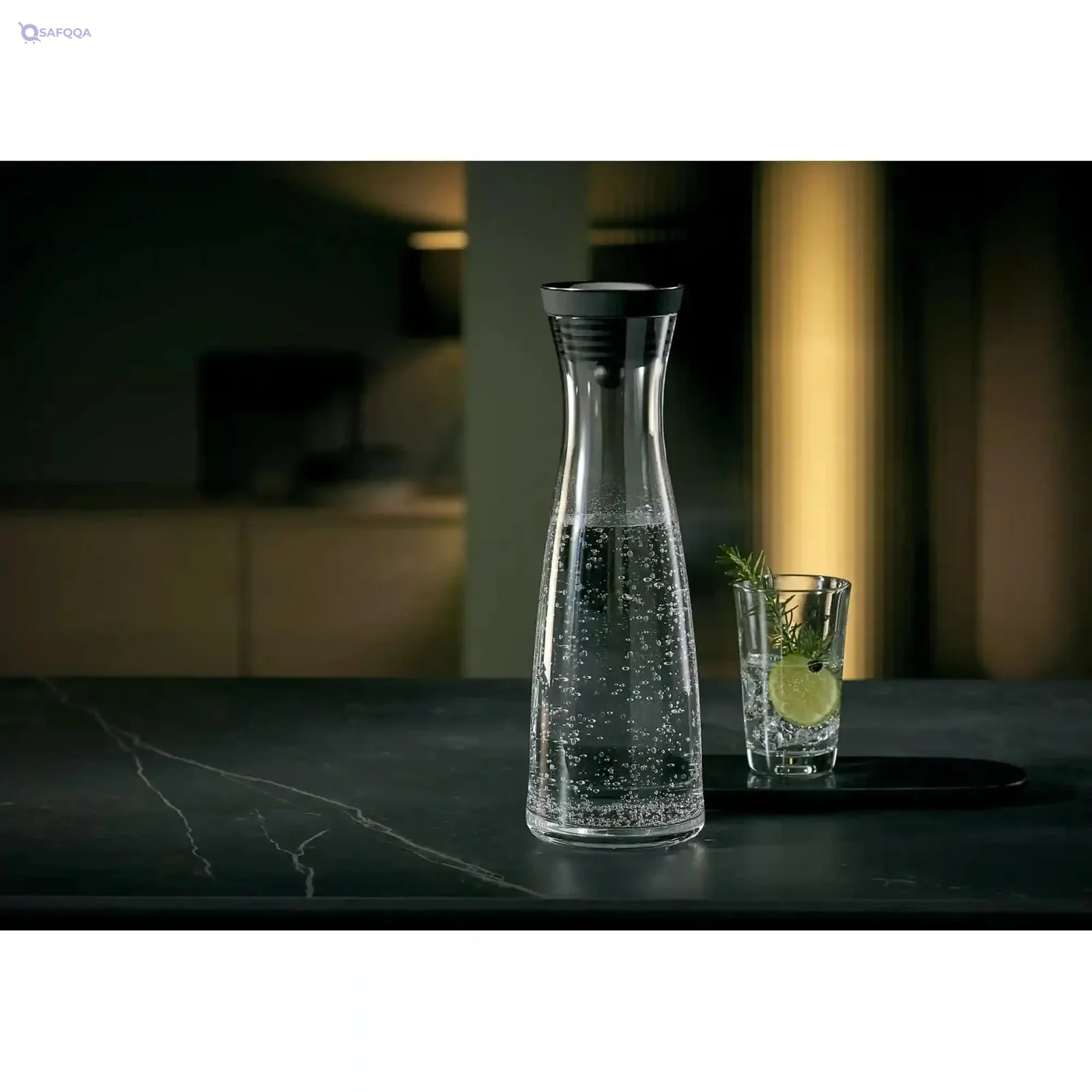WMF 1.5L Water Decanter, Glass Carafe with Stainless Steel Accents and Close-Up Stopper