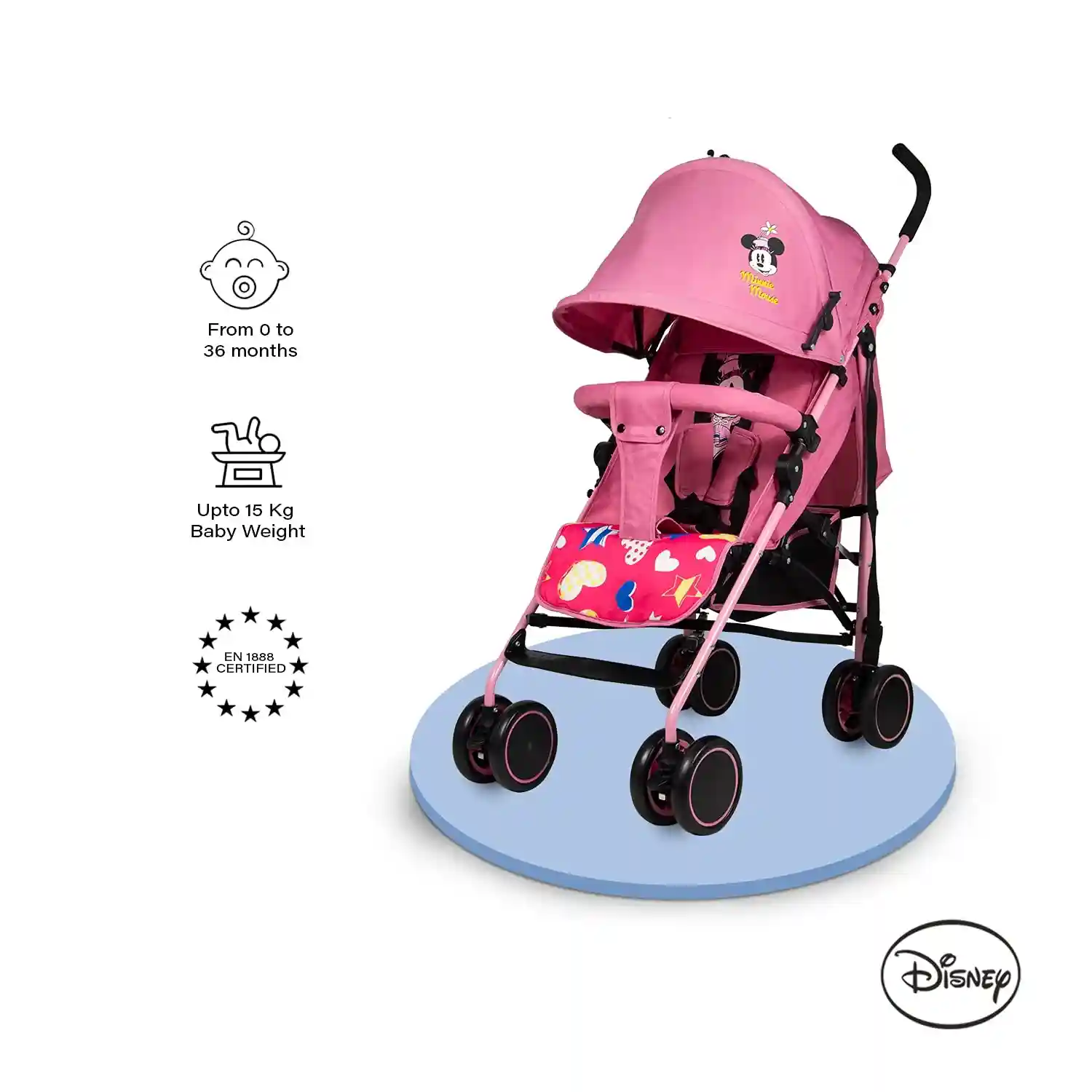 Disney Lightweight Baby Stroller 0–36 Months Pink Damage Box