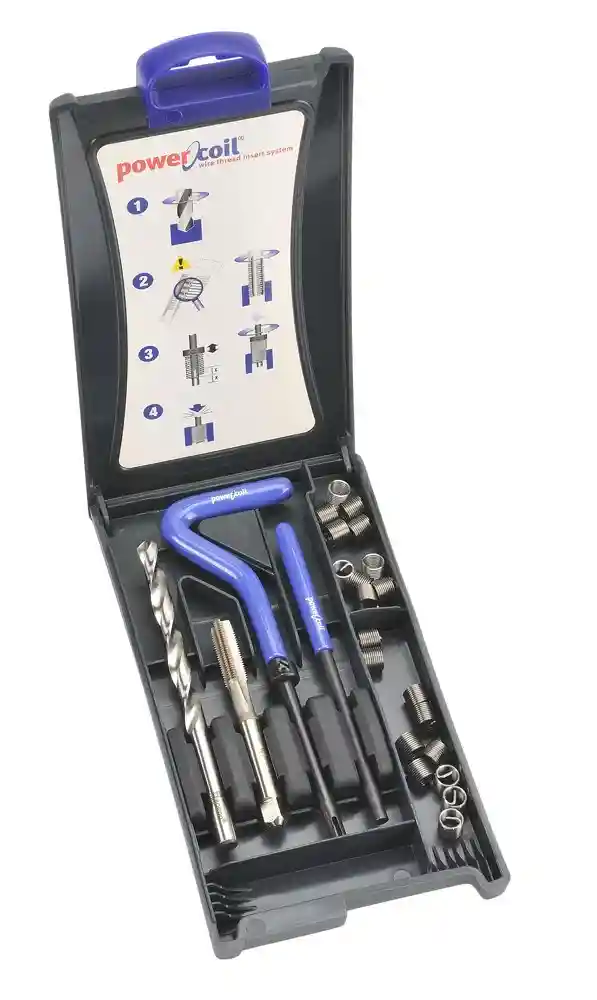 PowerCoil 3532-1/4K Threaded Insert Coil Repair Kit, Thread Repair Set for Stripped Threads