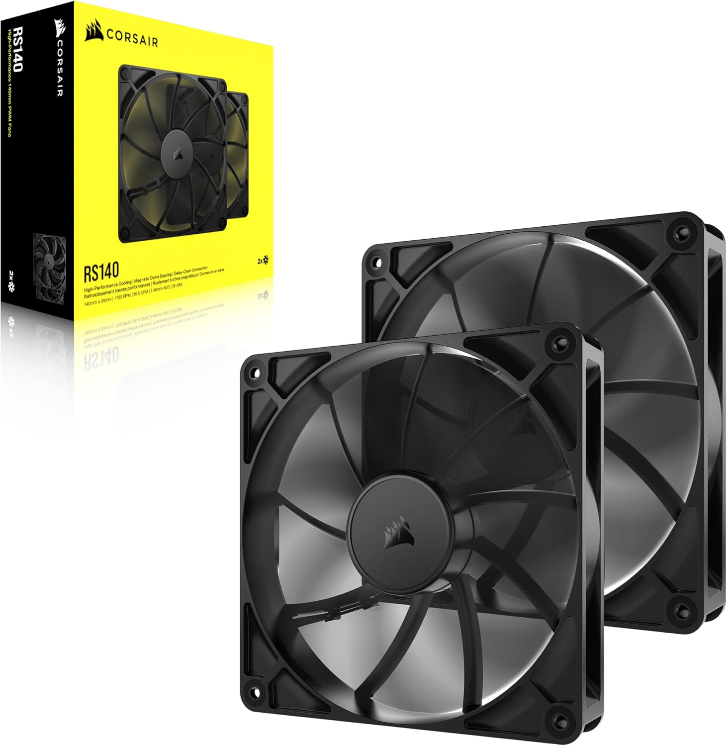 CORSAIR RS140 140mm PWM Fans Dual Pack Black