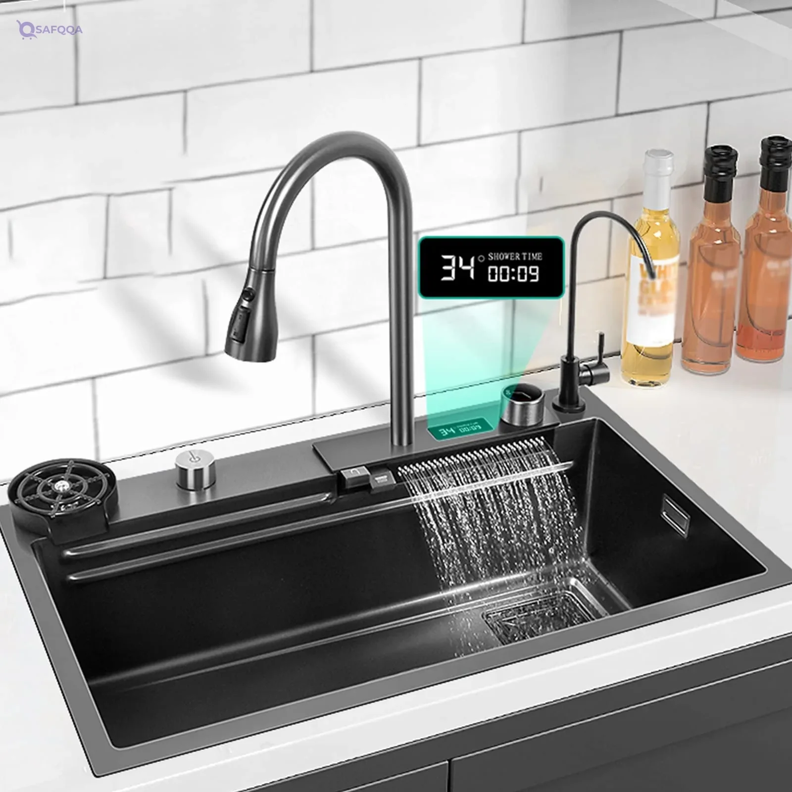 Intelligence Waterfall Single Bowl Kitchen Sink – 304 Stainless Steel Workstation (Without Accessories)