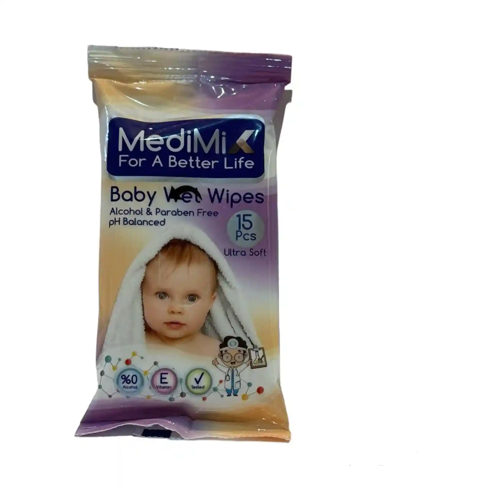 MediMix Baby Wet Wipes Alcohol Free 15 Pieces