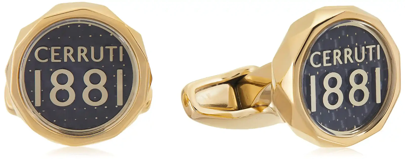 Cerruti 1881 Men Gold Plated Stainless Steel Cufflinks Round Formal Luxury