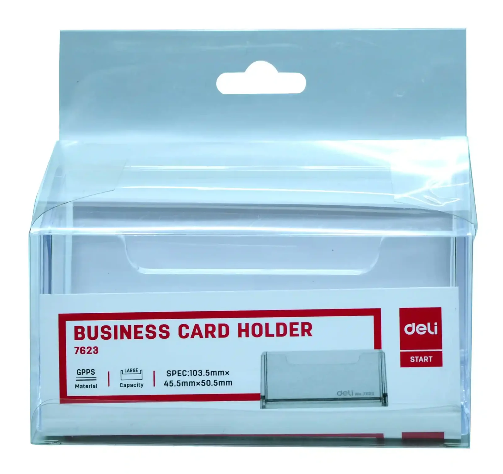 Deli 7623 Clear Business Card Holder Desk Organizer Office