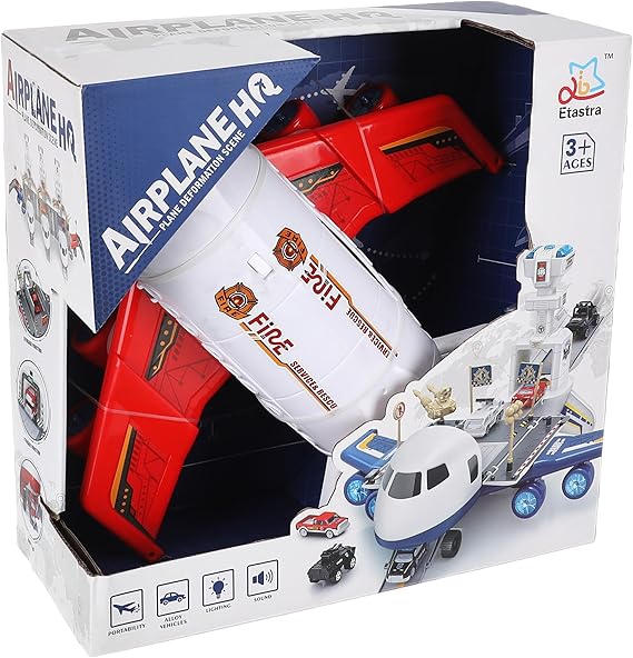 Fire Alloy Light & Music Toy Set – Taxi & Aircraft Mobile Headquarters Playset for Kids