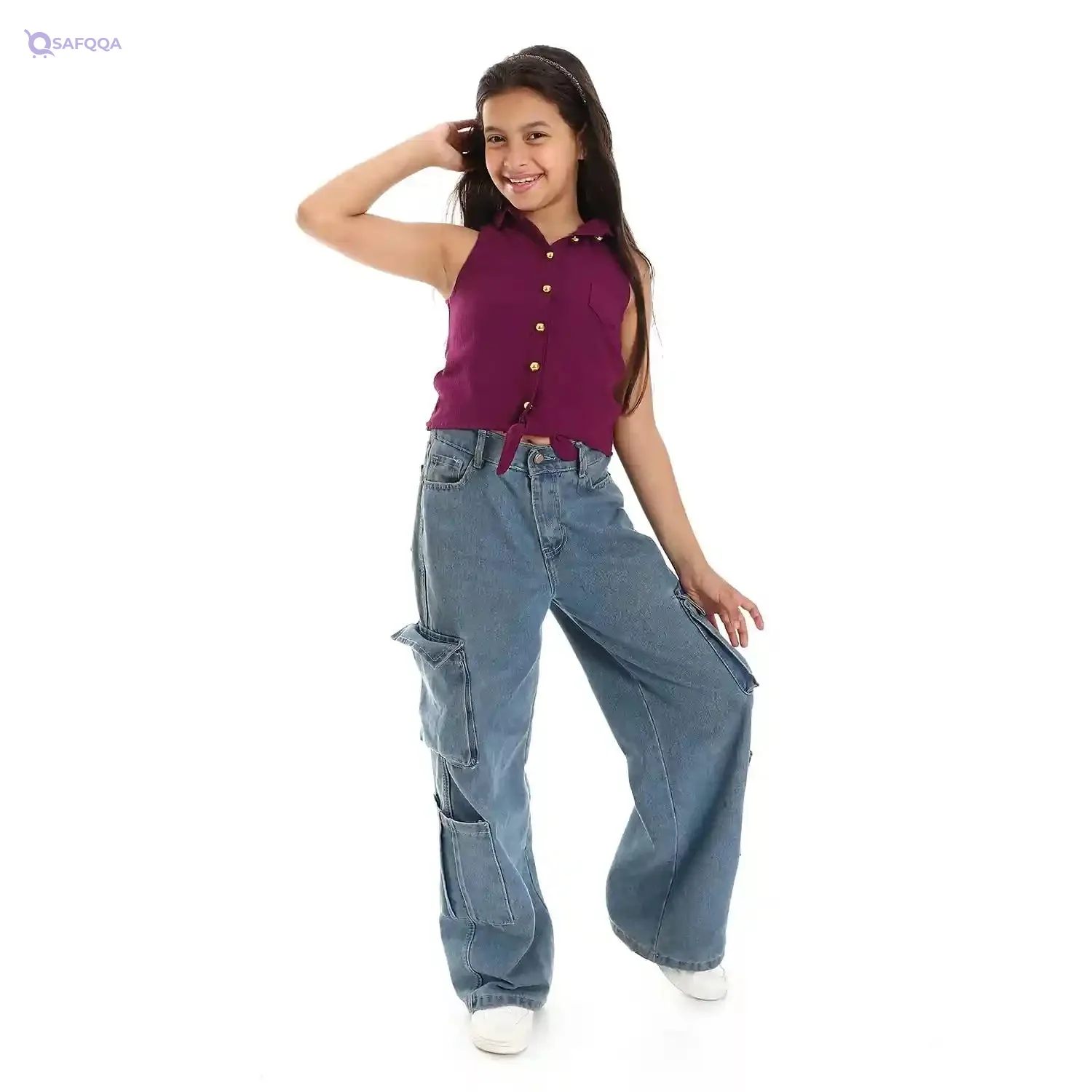 Andora Girls Front-Tie Blouse
