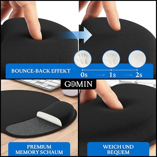 Gomin Professional Mouse Pad with Wrist Rest Ergonomic Design