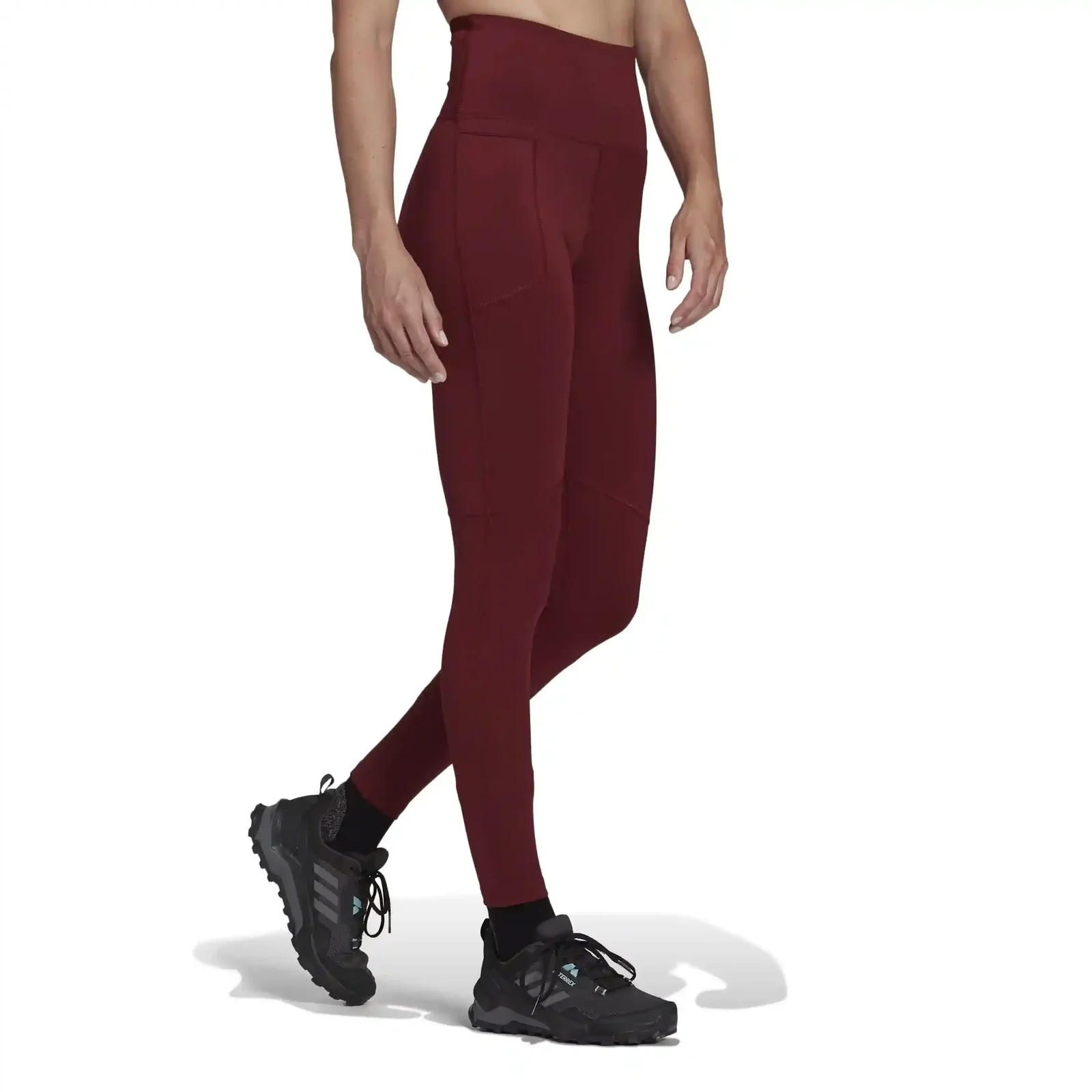 Adidas Women Leggings Stretchy Breathable Burgundy