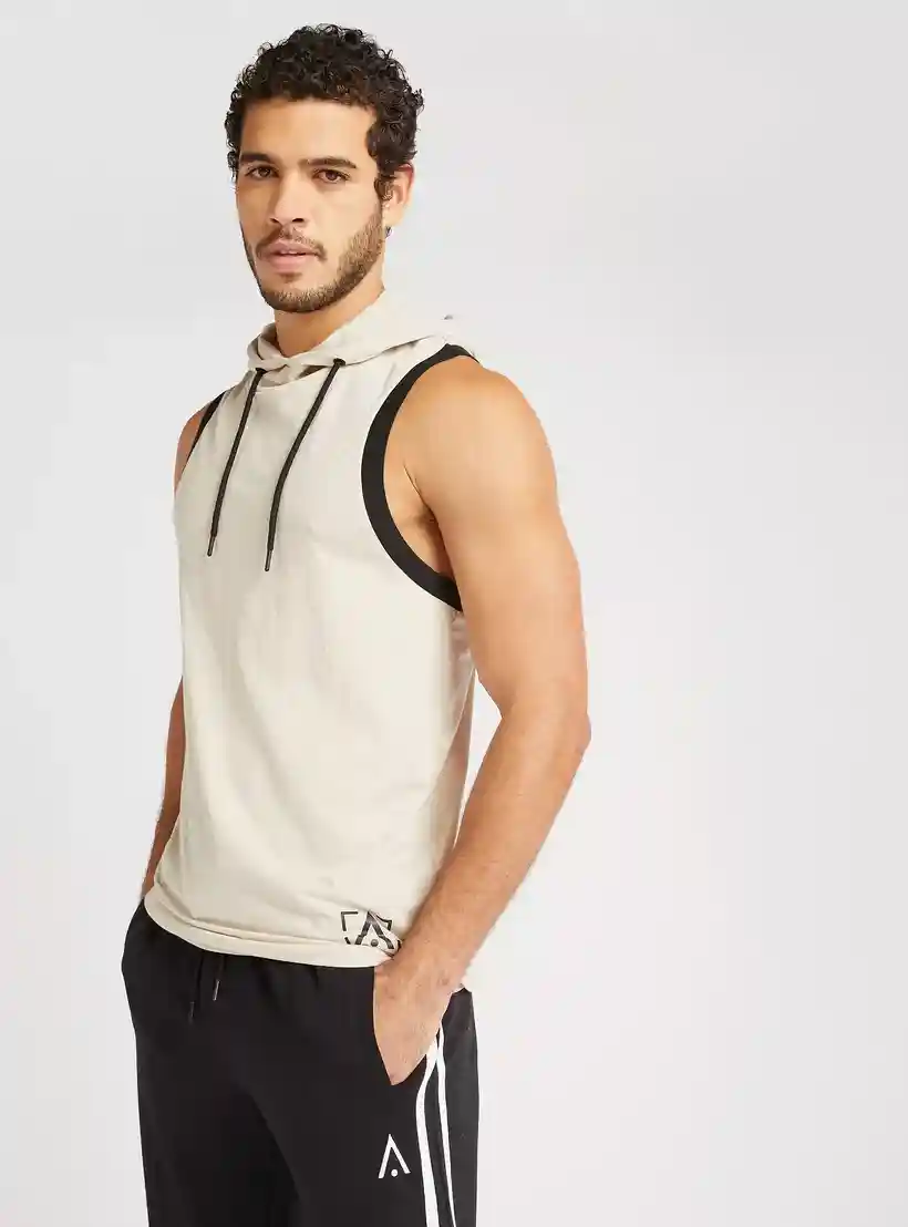 Solid Sleeveless T-Shirt with Hood Casual Comfortable Everyday Wear