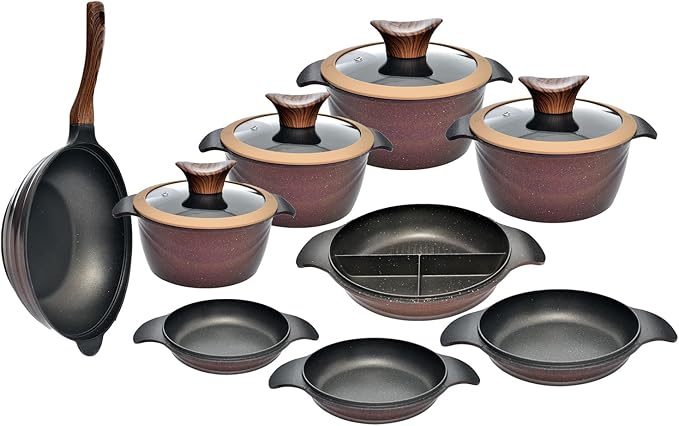 Neoklein Royal 4-Piece Round Pot Set with 4 Multi Covers, 4 Pyrex Lids and Wo
