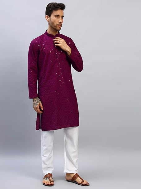Styleville.in Men's Chikankari Kurta Pajama Set