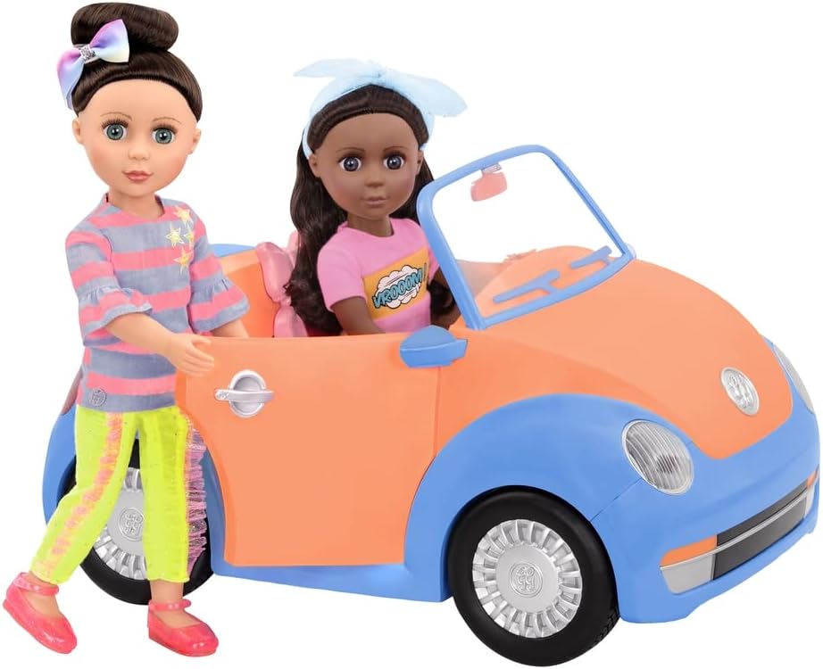 Glitter Girls Convertible Car for 14-Inch Dolls – Luxury Doll Car Toy & Fashion Accessories for Girls 3+