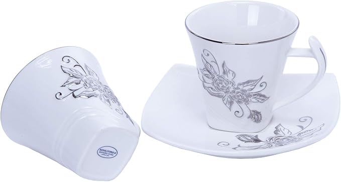 Royalford 12-Piece Cup & Saucer Set