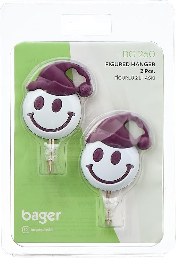 Bager Plastic Hanger Set, 1 Hook – 2 Pieces