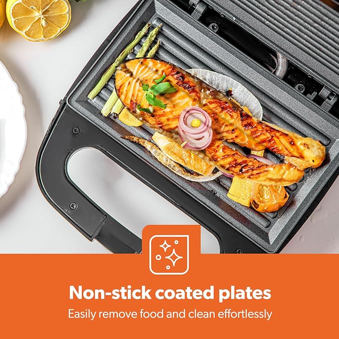 Geepas GGM6001 2-Slice Portable Grill Maker 750W Black