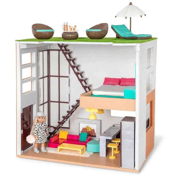 Lori Dolls House & Accessories Set for Kids, Multi-Color Mini Doll Playset
