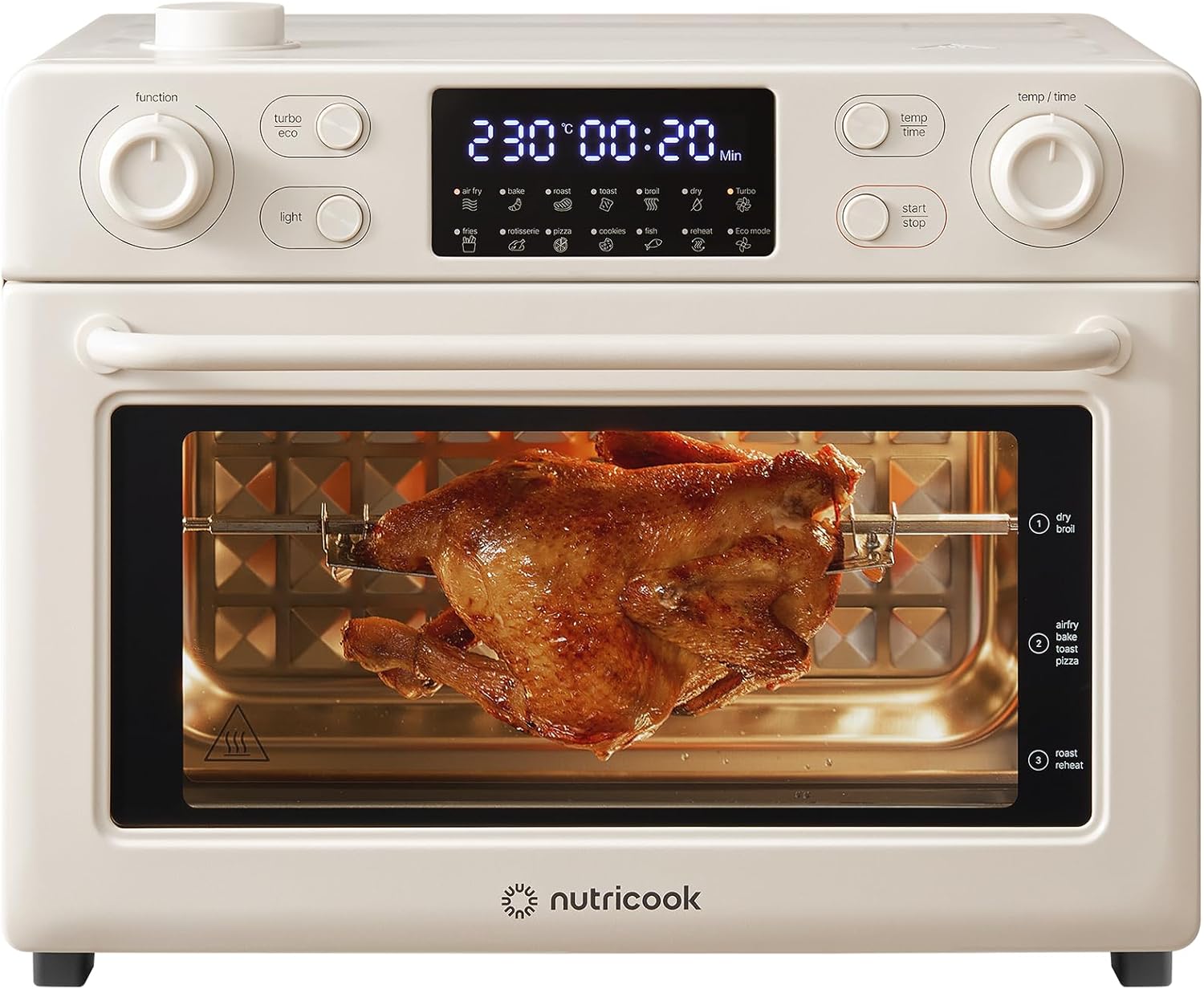 Nutricook 12 in 1 Air Fryer Toaster Oven 30L Beige NC-AFTO330BG Open Box