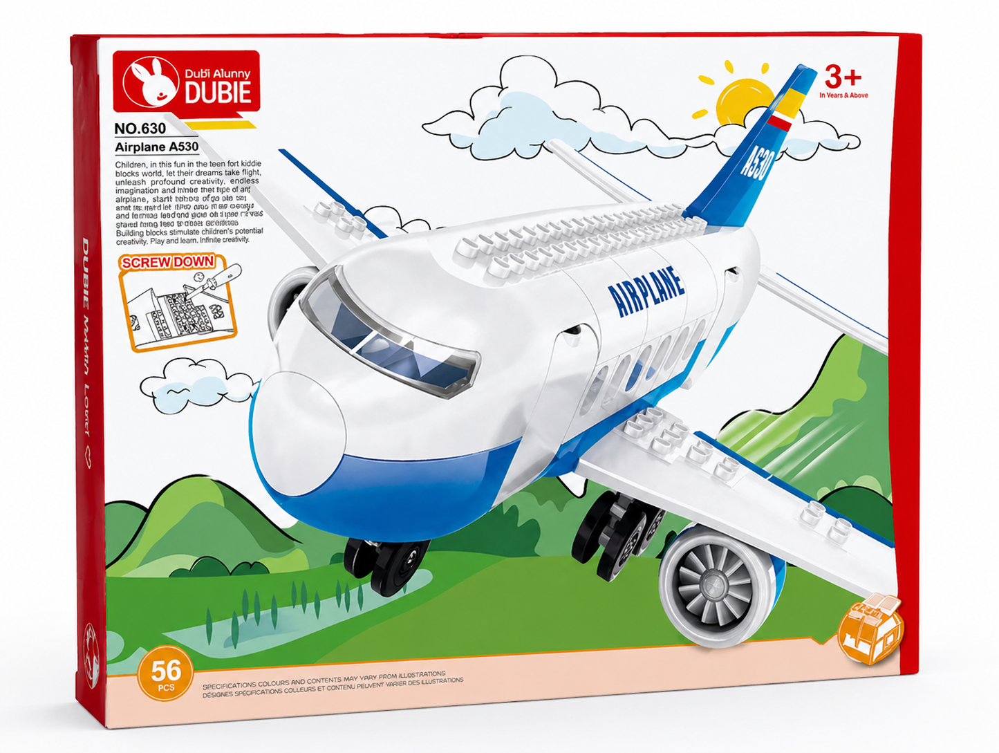 Dubie A530 Airplane Building Toy 56 Pieces Educational Construction Set