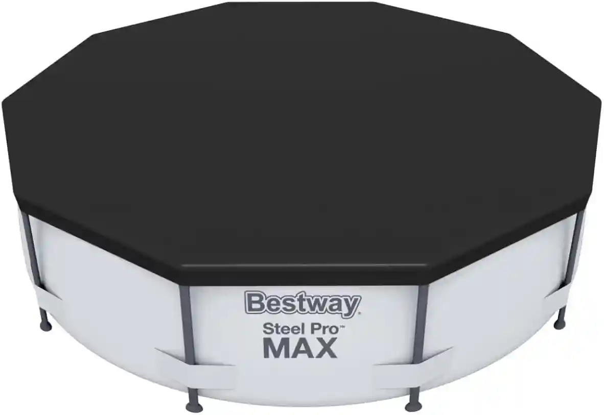 Bestway Round Above Ground Pool Cover – Waterproof, Durable Protection, Black