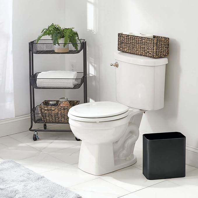 mDesign 9.1L Rectangular Trash Can for Bathroom