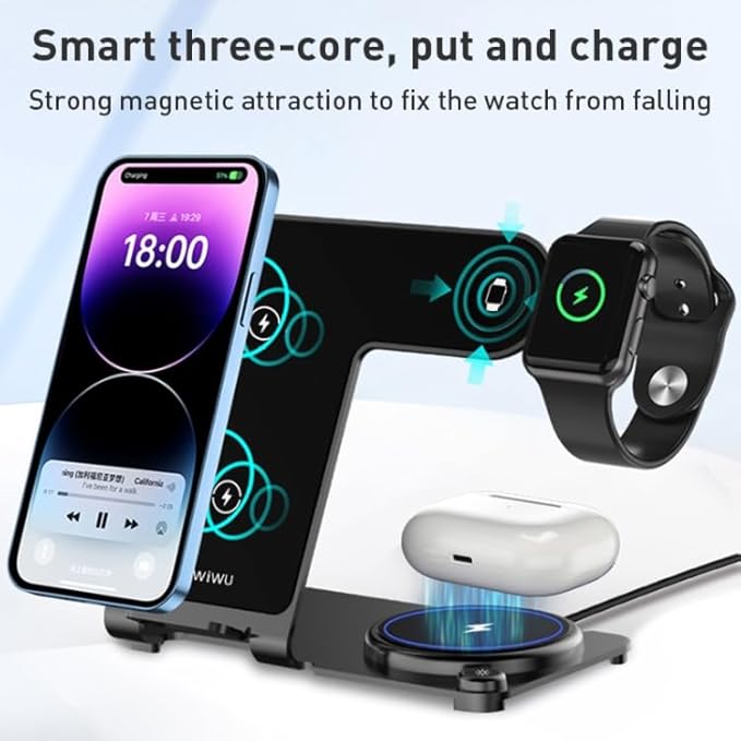 WiWU WI-W005 Power Air 3-in-1 Wireless Charging