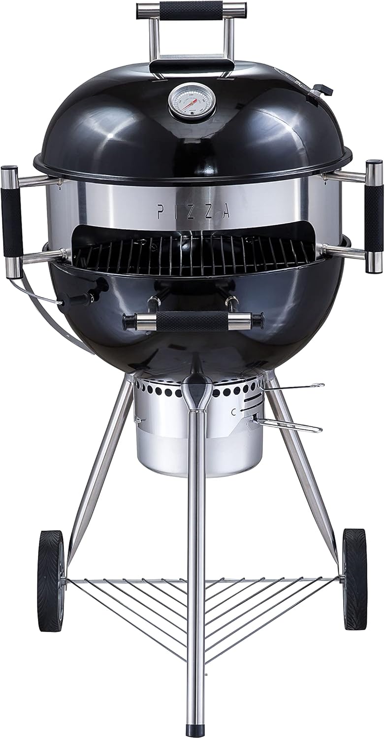 Home Deluxe Charcoal Grill 58 cm with Pizza Accessory & Thermometer