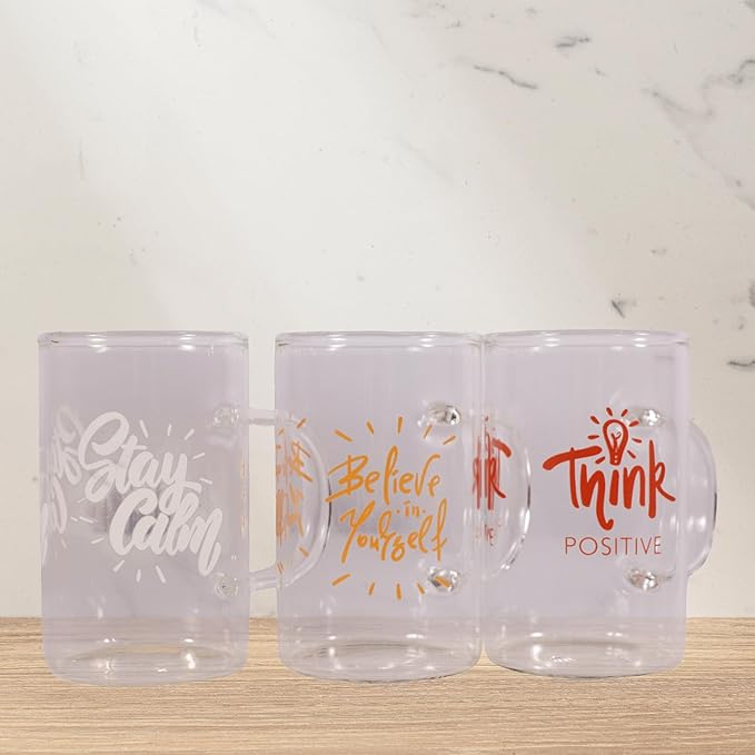 Herevin Decorated Borosilicate Glass Mug Set