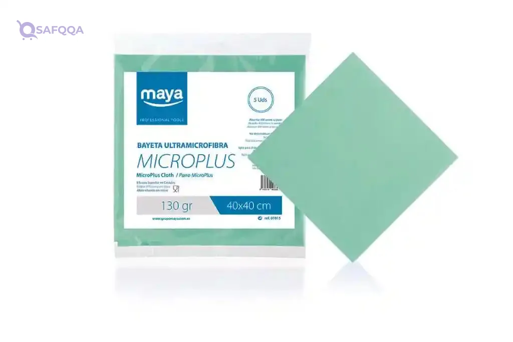 Maya Pack 5 Pcs Micro Plus Multipurpose Cloth 40 × 40 cm – Soft & Absorbent Cleaning Cloths