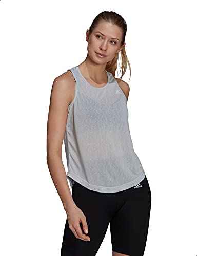 Adidas Women Round Hem Tank Top Soft Comfortable Blue
