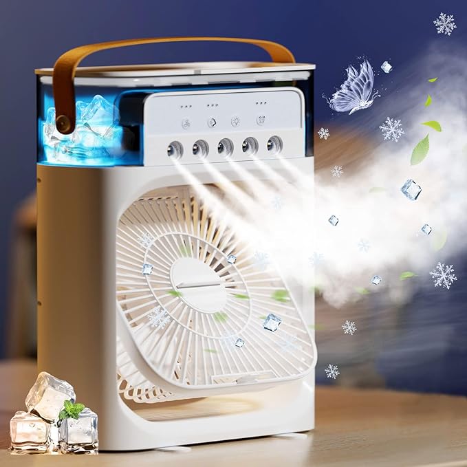 PGFPMIFMJ 4-in-1 Portable Air Conditioner Fan with LED Light & USB