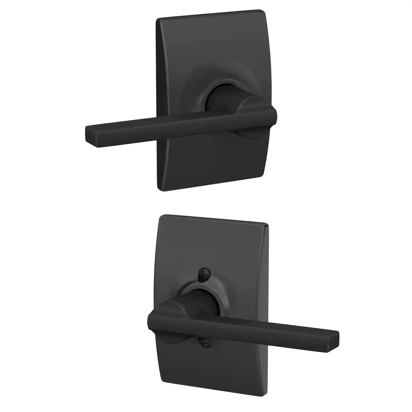 Schlage F10 622 Century Latitude Passage Door Lever Matte Black