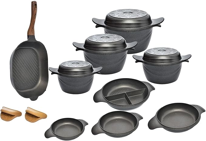 NeoKlein 30cm Grill Set with 4 Dutch Pots and 4 Covers